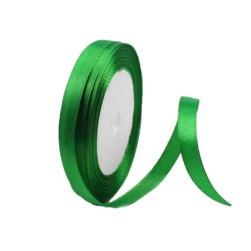 10mm Width Satin Hair Ribbon Wedding Party Decoration Gift Banquet 3m - Green