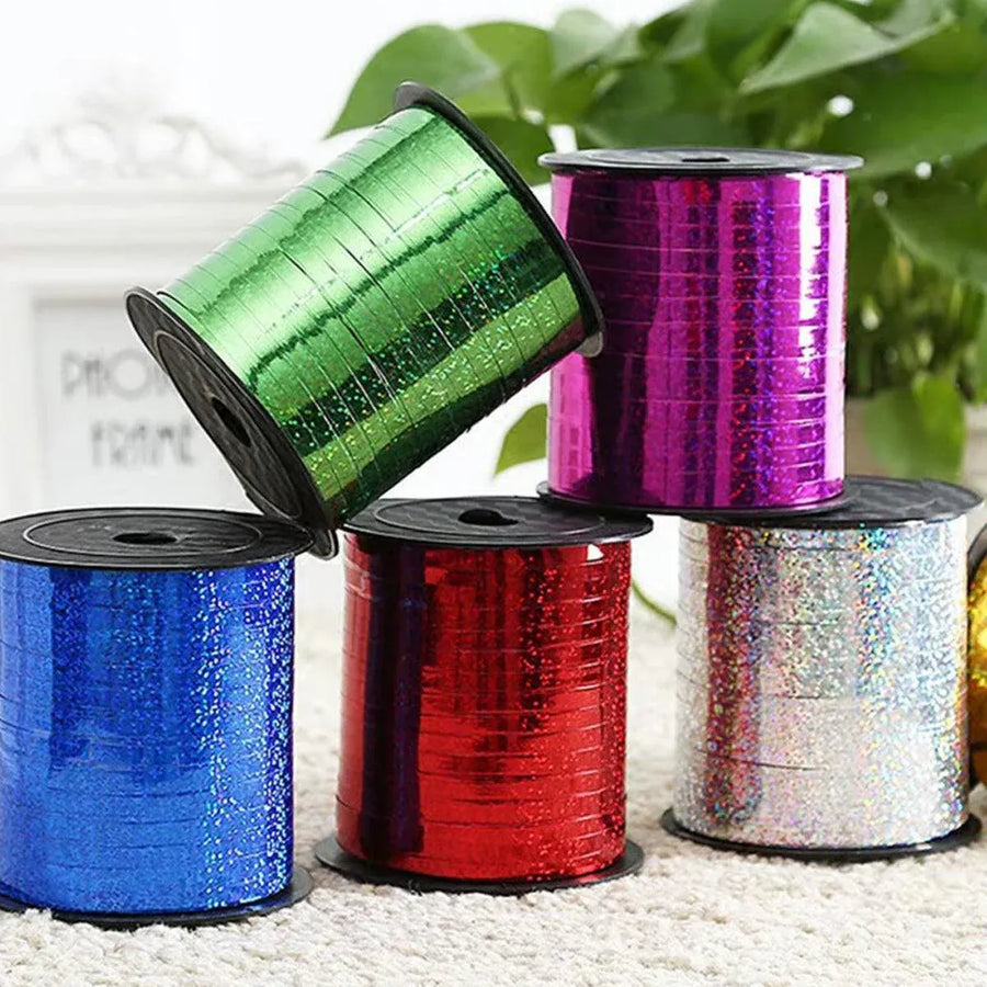 5mm Balloon Ribbon Curling Party String Gift Wrap Decoration Birthday Wedding - Laser-Silver