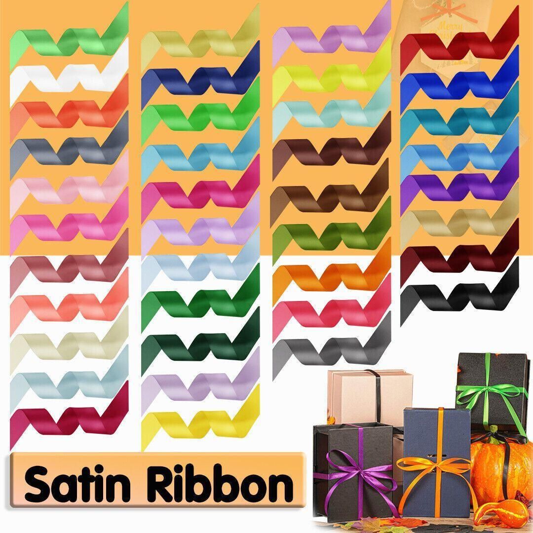 10mm Width Satin Hair Ribbon Wedding Party Decoration Gift Banquet 3m - Red