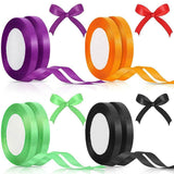 10mm Width Satin Hair Ribbon Wedding Party Decoration Gift Banquet 3m - Red - Top-Down View