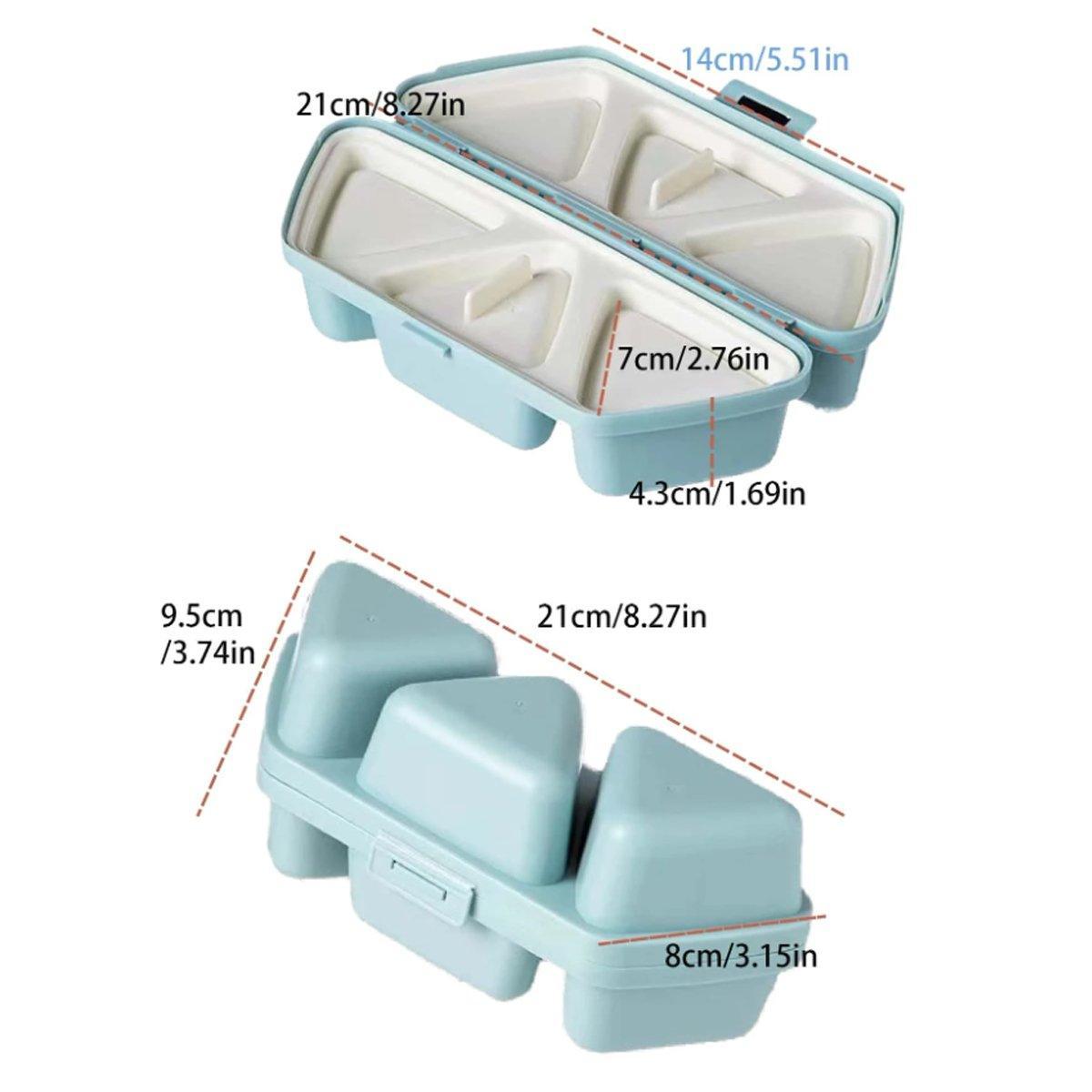 Triangle Onigiri Bento Compartment Lunch Box Portable Food Storage Container