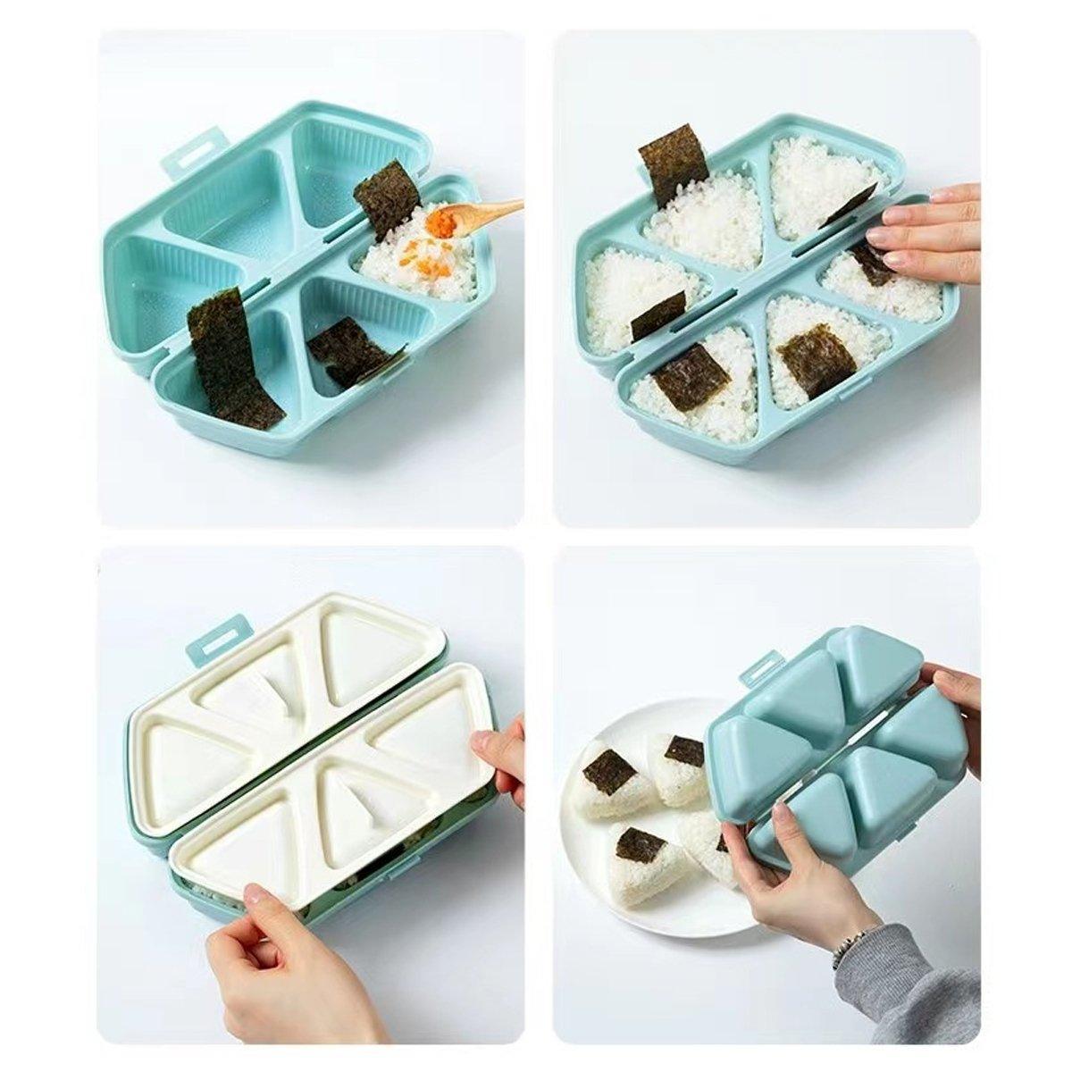 Triangle Onigiri Bento Compartment Lunch Box Portable Food Storage Container