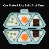 Triangle Onigiri Bento Compartment Lunch Box Portable Food Storage Container - 45-Degree Angle