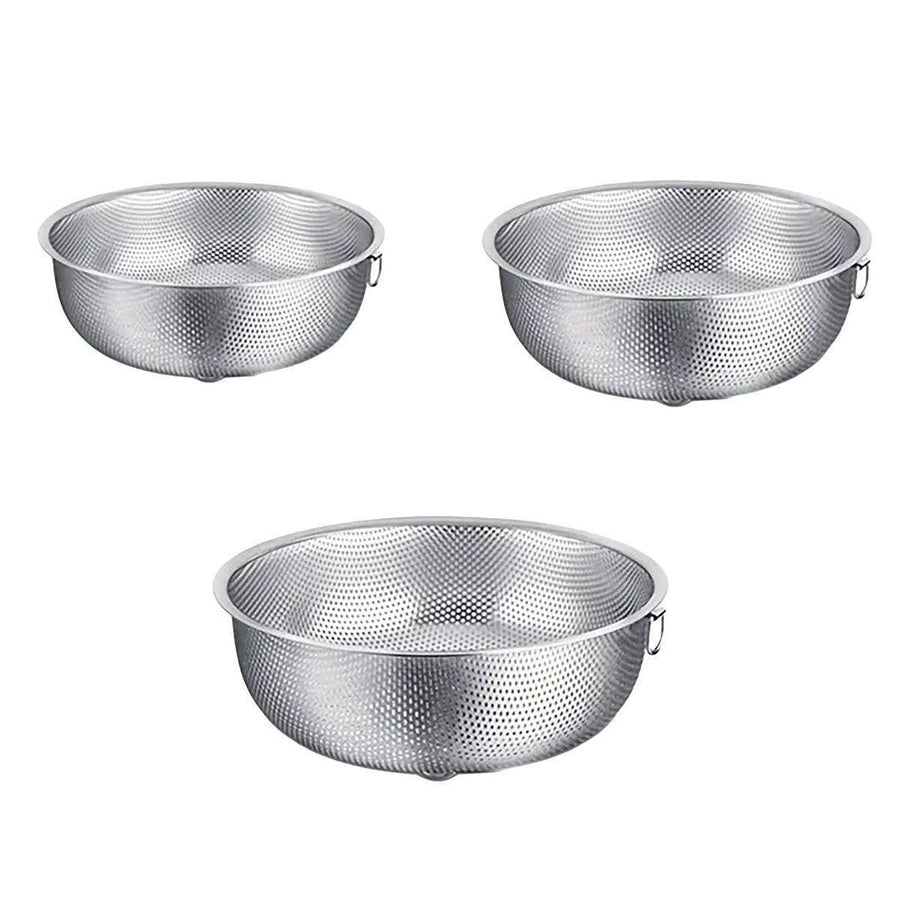 3-Piece Nested Drain Basket Set with Side Handles