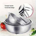 3-Piece Nested Drain Basket Set with Side Handles