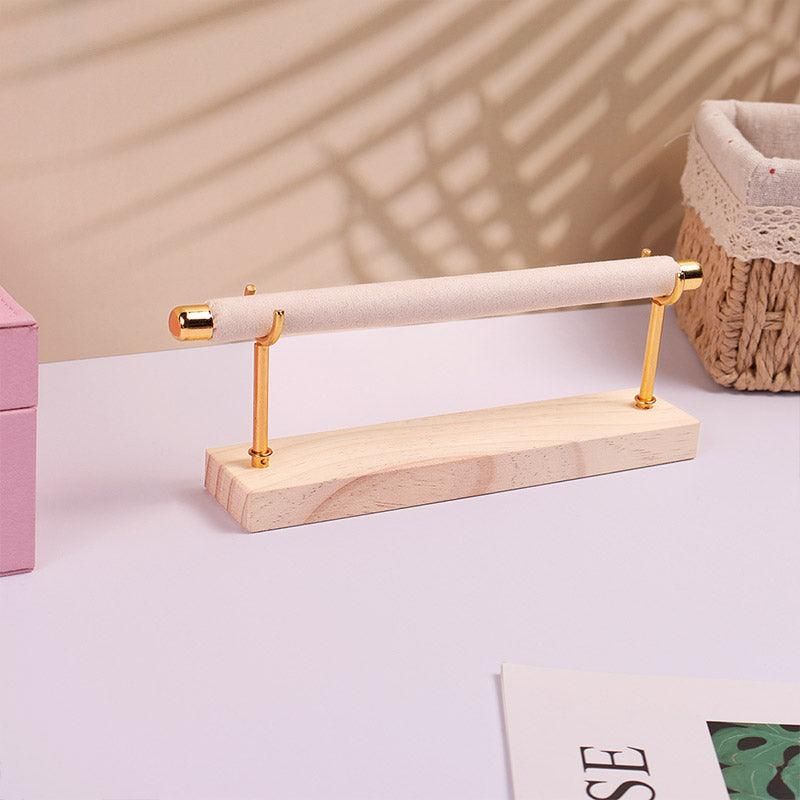 Simple Wooden Jewellery Organizer Rack Ring Display Stand for Rings Earrings - Single
