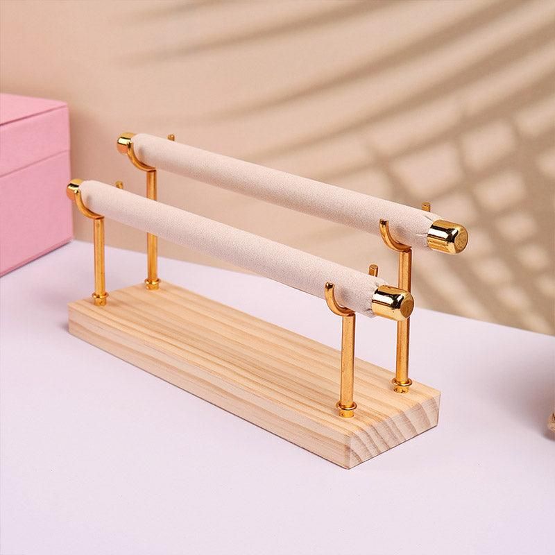 Simple Wooden Jewellery Organizer Rack Ring Display Stand for Rings Earrings - Single