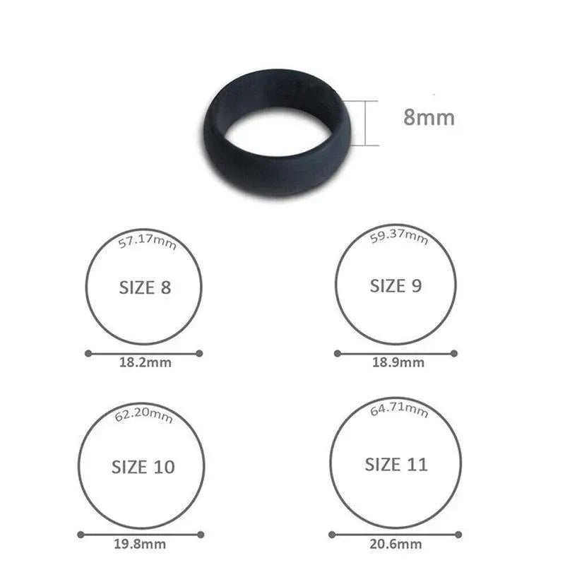 Silicone Rubber Ring Bands 3Pcs - 10