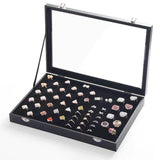 Black Jewellery Box with Lid Dustproof Necklace Ring Earring Storage Display Box