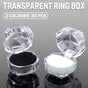 20pcs Acrylic Octagonal Jewelry Ring Earrings Box Transparent Display Cases - White