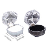 20pcs Acrylic Octagonal Jewelry Ring Earrings Box Transparent Display Cases - White - Side View