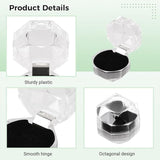 20pcs Acrylic Octagonal Jewelry Ring Earrings Box Transparent Display Cases - White - 45-Degree Angle