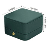 Dark Green Jewelry Box Ring Box Pair Compact Storage Box for Rings Accessories - Side View