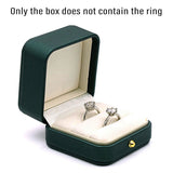 Dark Green Jewelry Box Ring Box Pair Compact Storage Box for Rings Accessories - Rear View