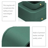 Dark Green Jewelry Box Ring Box Pair Compact Storage Box for Rings Accessories - Extra Image