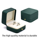 Dark Green Jewelry Box Ring Box Pair Compact Storage Box for Rings Accessories - Extra Image