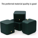 Dark Green Jewelry Box Ring Box Pair Compact Storage Box for Rings Accessories - Extra Image