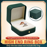 Dark Green Jewelry Box Ring Box Pair Compact Storage Box for Rings Accessories - Extra Image