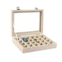 Velvet Ring Earring Jewelry Display Organizer Box Tray Holder Storage Case - Beige