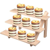3 Tiers Wooden Earring Display Stand Holder Necklace Ring Counter Display