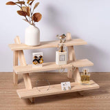 3 Tiers Wooden Earring Display Stand Holder Necklace Ring Counter Display - Extra Image