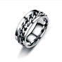 Spinner Rings Mens Womens Fidget Rotating Ring Silver Stainless Steel Size 12 - Silver