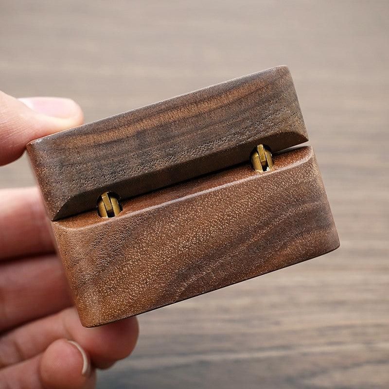 Wooden Ring Box for Engagement Proposal or Jewellery Storage 55×55×35mm