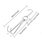 10PCS Stainless Steel Roast Duck Hooks Duty Double Hooks for Chicken Meat Goose - Side View