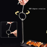 10PCS Stainless Steel Roast Duck Hooks Duty Double Hooks for Chicken Meat Goose - Close-Up Angle