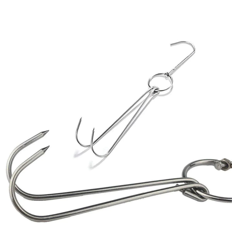 10PCS Stainless Steel Roast Duck Hooks Duty Double Hooks for Chicken Meat Goose