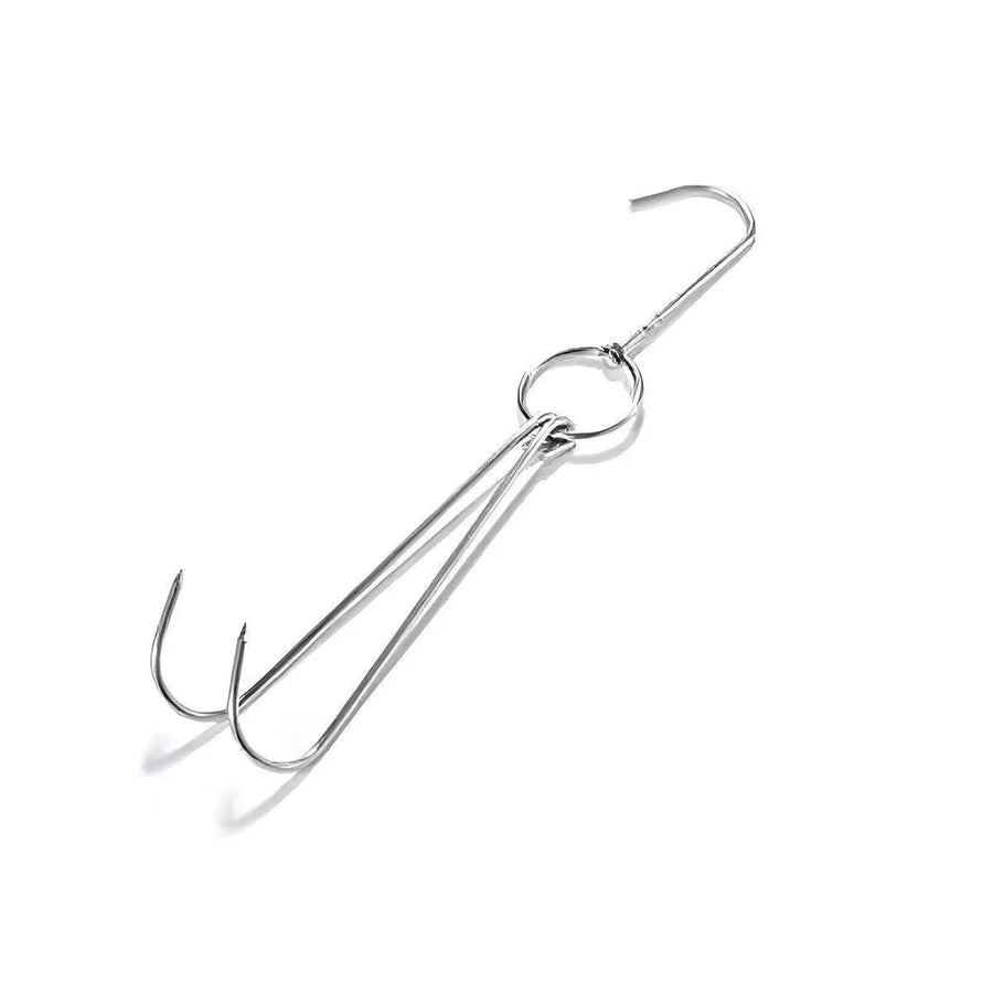 10PCS Stainless Steel Roast Duck Hooks Duty Double Hooks for Chicken Meat Goose