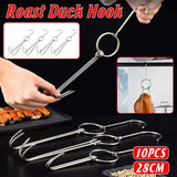 10PCS Stainless Steel Roast Duck Hooks Duty Double Hooks for Chicken Meat Goose - Extra Image
