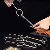 10PCS Stainless Steel Roast Duck Hooks Duty Double Hooks for Chicken Meat Goose - Top-Down View