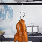 10PCS Stainless Steel Roast Duck Hooks Duty Double Hooks for Chicken Meat Goose - 45-Degree Angle