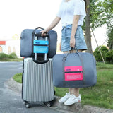 Nylon Waterproof Collapsible Travel Bag Large Suitcase Clothing Organizer - Blue - Extra Image