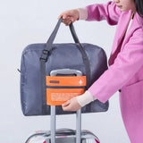 Nylon Waterproof Collapsible Travel Bag Large Suitcase Clothing Organizer - Green - Close-Up Angle