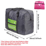 Nylon Waterproof Collapsible Travel Bag Large Suitcase Clothing Organizer - Orange - Top-Down View