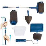 8Pcs/Set Pro Paint Roller Brush Handle Flocked Edger Wall Painting Hand Tool - Top-Down View