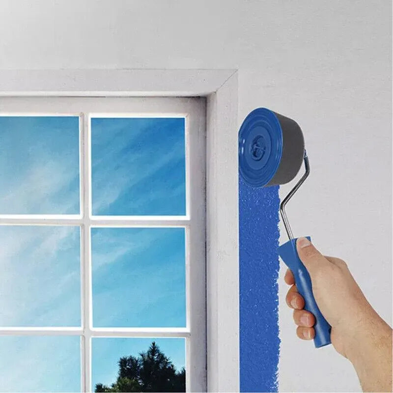 8Pcs/Set Pro Paint Roller Brush Handle Flocked Edger Wall Painting Hand Tool