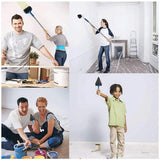 8Pcs/Set Pro Paint Roller Brush Handle Flocked Edger Wall Painting Hand Tool