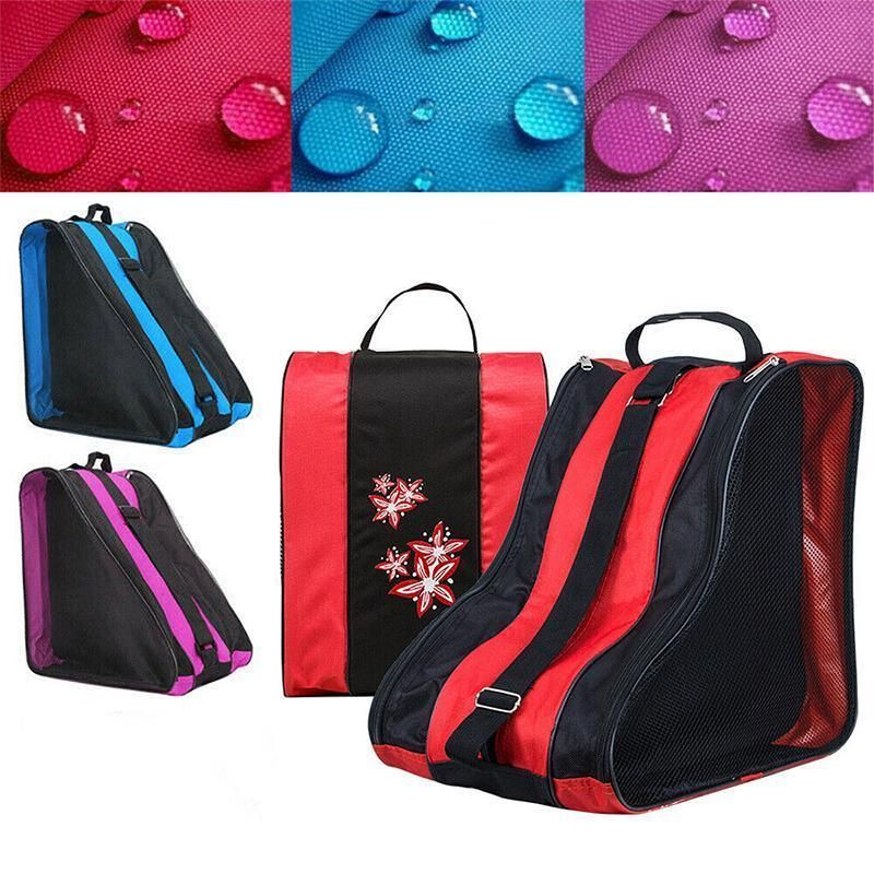 Rollerblading Ice Skate Carry Bag with Adjustable Shoulder Strap for All Ages - Blue