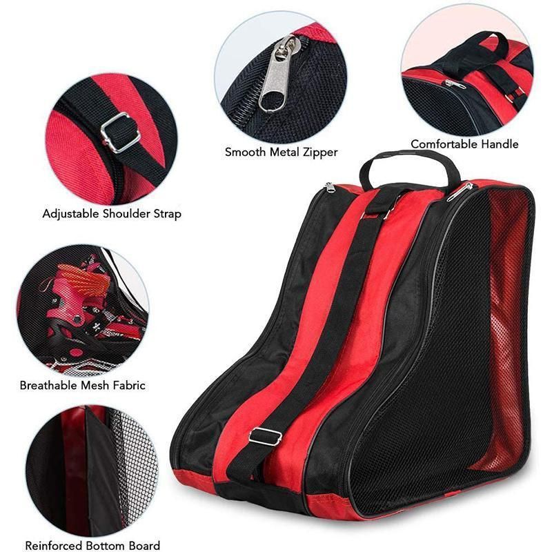 Rollerblading Ice Skate Carry Bag with Adjustable Shoulder Strap for All Ages - Blue
