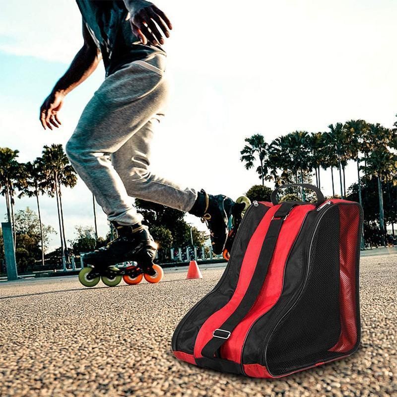 Rollerblading Ice Skate Carry Bag with Adjustable Shoulder Strap for All Ages - Pink