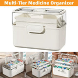 Household Transparent First Aid Kit Multi Layer Medical Storage Box Organizer