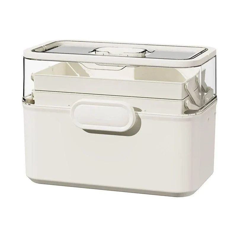 Household Transparent First Aid Kit Multi Layer Medical Storage Box Organizer