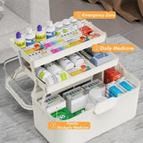 Household Transparent First Aid Kit Multi Layer Medical Storage Box Organizer - Low Angle