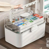 Household Transparent First Aid Kit Multi Layer Medical Storage Box Organizer - Extra Image