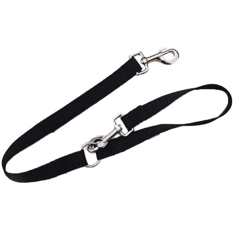 2 Way Double Dual Dog Leash Walk 2 Dogs With One Lead Coupler Nylon Harness - Blue