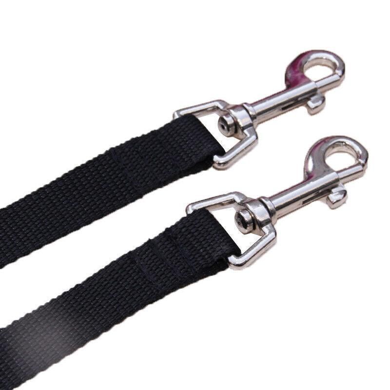 2 Way Double Dual Dog Leash Walk 2 Dogs With One Lead Coupler Nylon Harness - Blue