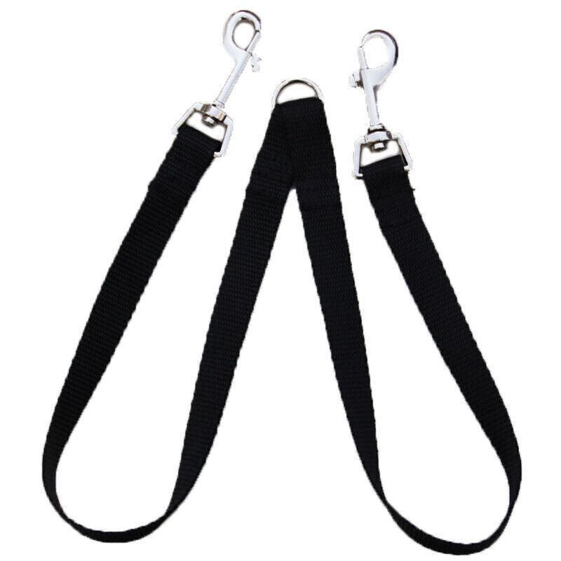 2 Way Double Dual Dog Leash Walk 2 Dogs With One Lead Coupler Nylon Harness - Blue